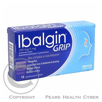 IBALGIN GRIP 200 MG/5 MG  12 Potahované tablety