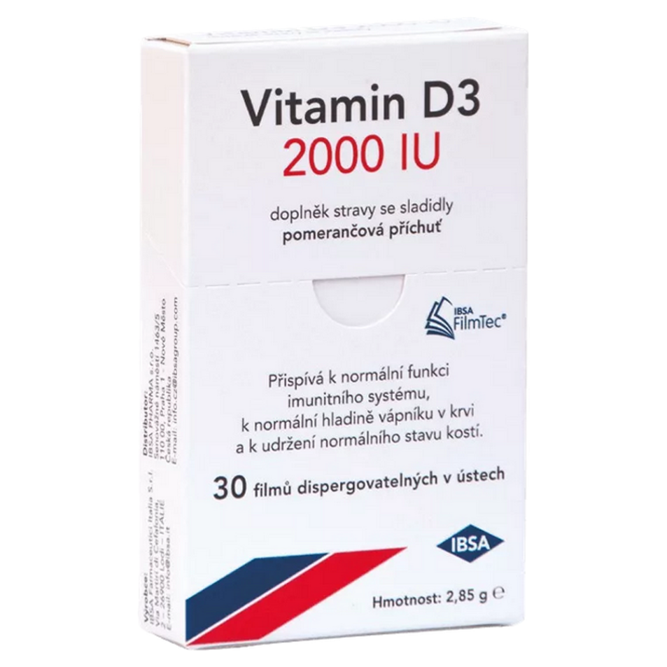 E-shop IBSA Vitamin D3 2000 IU 30 filmů rozpustných v ústech