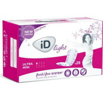 ID Light ultra mini inkontinenční vložky 1 kapka 28 kusů, poškozený obal