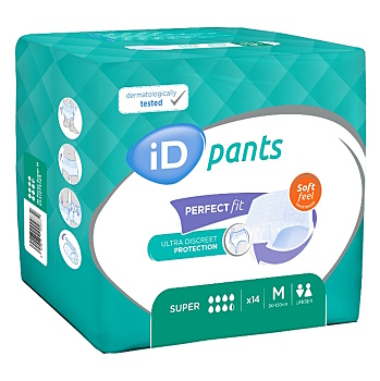 ID Pants super plenkové kalhotky navlékací 7,5 kapek vel. M 14 kusů (Inkontinenční kalhotky natahovací)
