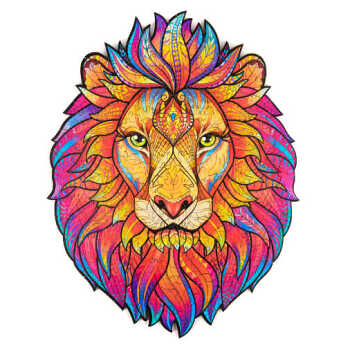 UNIDRAGON Dřevěné puzzle mysterious lion velikost KS (Vkládačky, spojovačky a puzzle) - Skládací