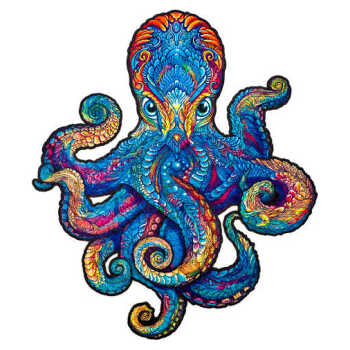 UNIDRAGON  Dřevěné puzzle magnetic octopus velikost M (Vkládačky, spojovačky a puzzle) - Skládací