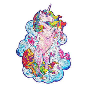 UNIDRAGON Dřevěné puzzle inspiring unicorn velikost S (Vkládačky, spojovačky a puzzle) - Skládací