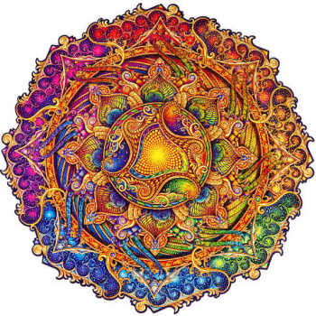 UNIDRAGON Dřevěné puzzle mandala inexhaustible abundance velikost KS (Vkládačky, spojovačky a puzzle) - Skládací