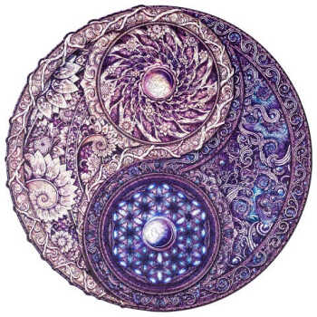 UNIDRAGON Dřevěné puzzle mandala overarching opposites velikost M (Vkládačky, spojovačky a puzzle) - Skládací