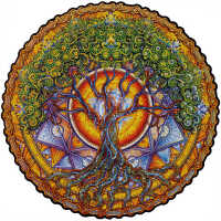UNIDRAGON Dřevěné puzzle mandala tree of life velikost M