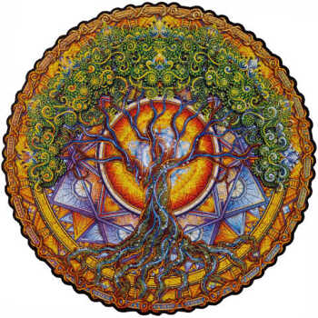 UNIDRAGON Dřevěné puzzle mandala tree of life velikost M (Vkládačky, spojovačky a puzzle) - Skládací