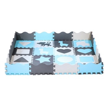 NILS Fun MD03 dětská pěnová puzzle podložka modrá (Hrazdičky, hrací deky a kolotoče) - Pěnové