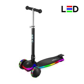 NILS Fun dětská tříkolová koloběžka s led deckem HLB1306 (Dětská odrážedla a koloběžky) - Svítící, Protiskluzové