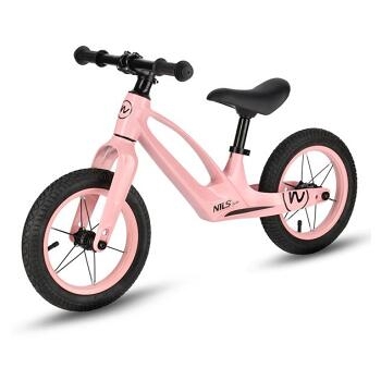 NILS Fun dětské odrážedlo RB901 s 12 pumpovanými koly a LED růžové (Dětská odrážedla a koloběžky) - Ostatní, Jiné, Omyvatelný, Svítící