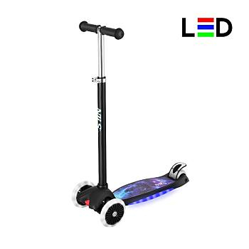 NILS Fun dětská tříkolová koloběžka HLB1310 s led černá (Pohybové sportovní prostředky, koloběžky) - Svítící