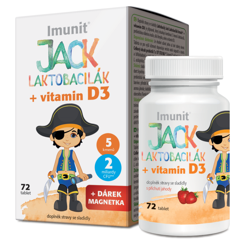 Levně IMUNIT Laktobacily Jack Laktobacilák + vitamín D3 72 tablet