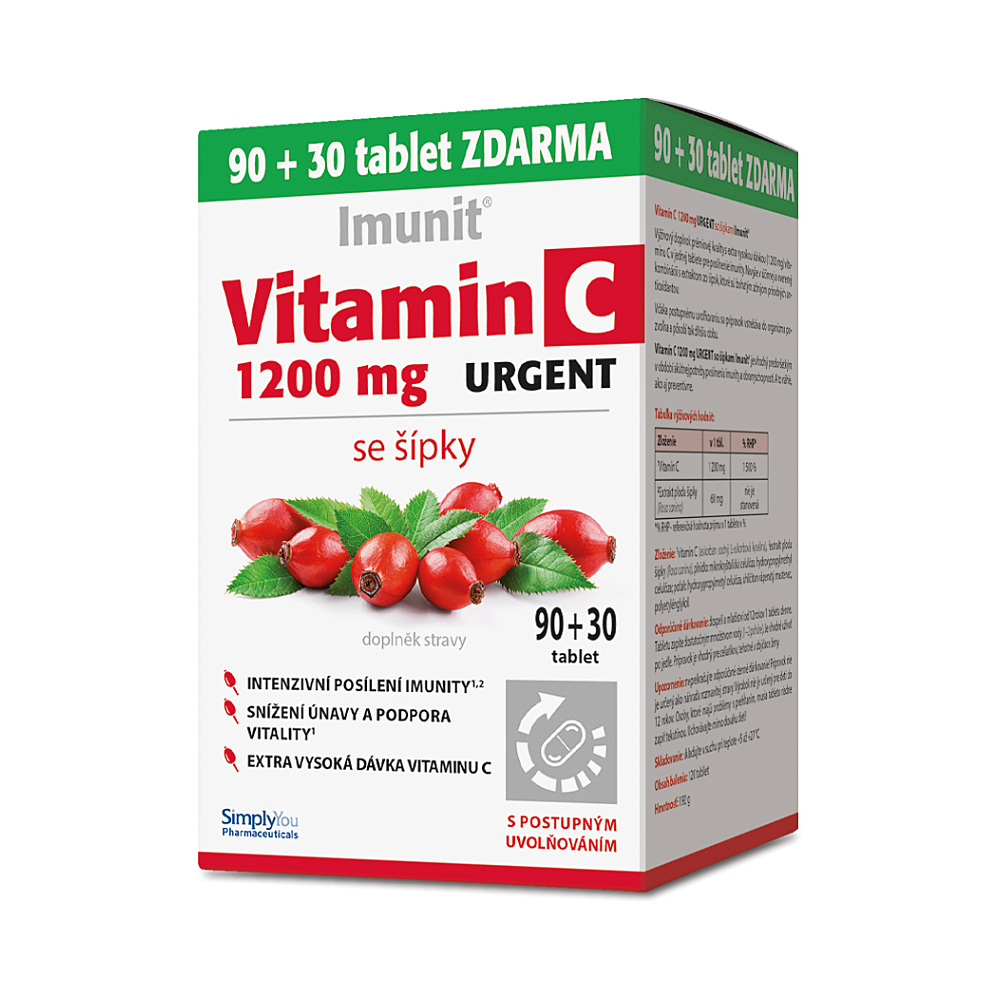 IMUNIT Vitamin C 1200 mg urgent se šípky 90 + 30 tablet