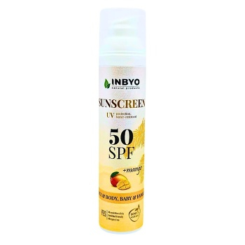 INBYO Přírodní opalovací krém Sladké mango SPF50 100 ml (Přírodní opalovací přípravky) - Přírodní