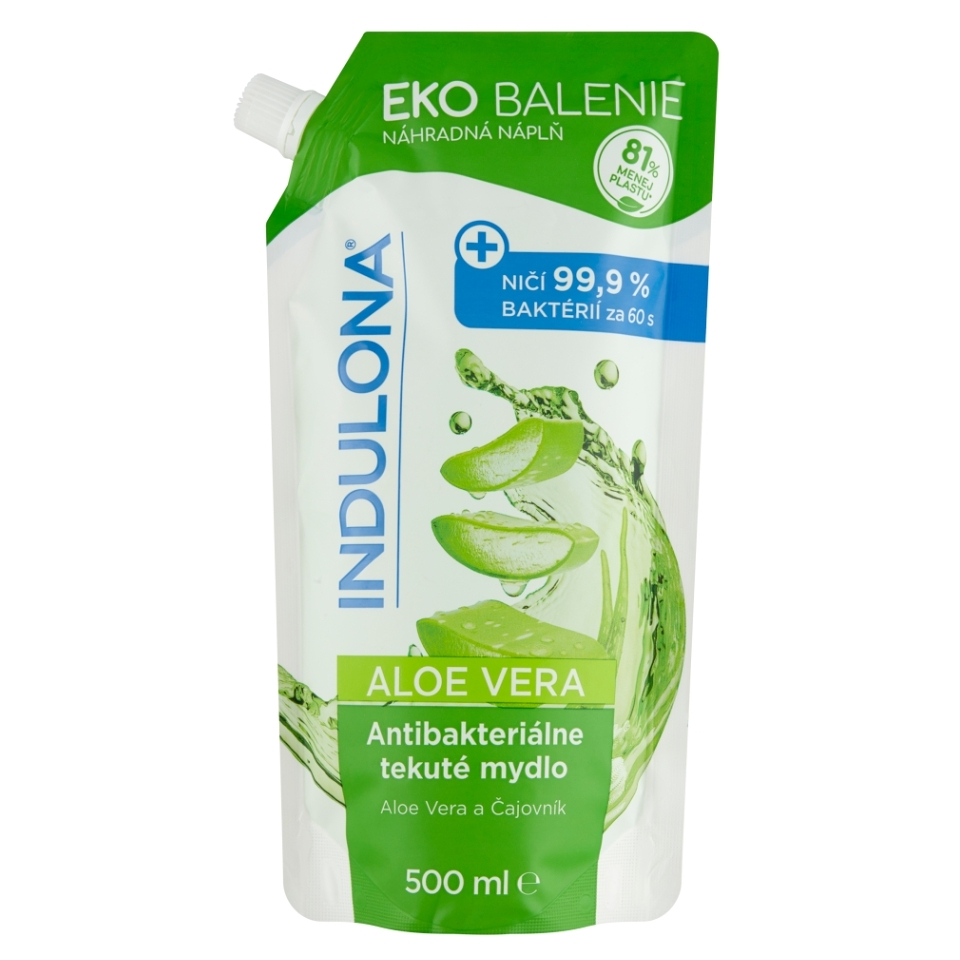 E-shop INDULONA Antibakteriální tekuté mýdlo Aloe Vera náhradní náplň 500 ml