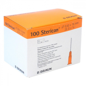 Injekční jehla 0.5x16 25G oranžová 100 ks Sterican