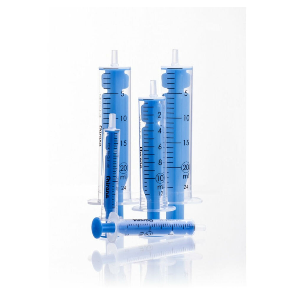 CHIRANA Luer Injekční stříkačka 10ml modrá jednorázová 100 ks
