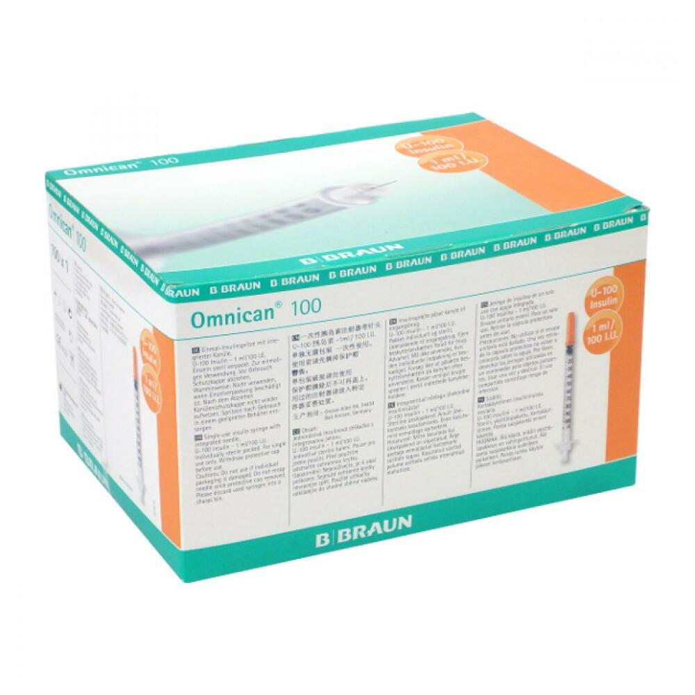 Levně B.BRAUN Omnican 100 1 ml inzulinová stříkačka 0,3x 12 mm 100 ks