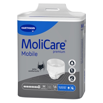 MOLICARE MOBILE Inkontinenční kalhotky velikost M 10 kapek 14 kusů (Inkontinenční kalhotky natahovací)