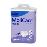 MOLICARE Mobile Inkontinenční kalhotky natahovací 8 kapek vel L 14 ks