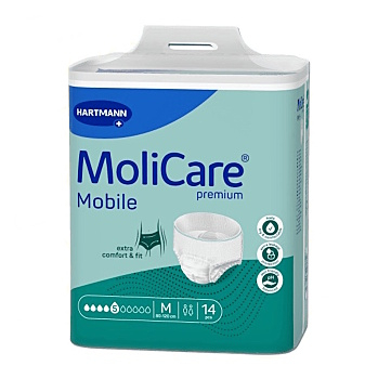 MOLICARE MOBILE Inkontinenční kalhotky 5 kapek velikost M 14 kusů (Inkontinenční kalhotky natahovací)