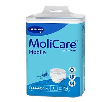 MOLICARE MOBILE Inkontinenční kalhotky 6 kapek velikost L 14 kusů (Inkontinenční kalhotky natahovací)