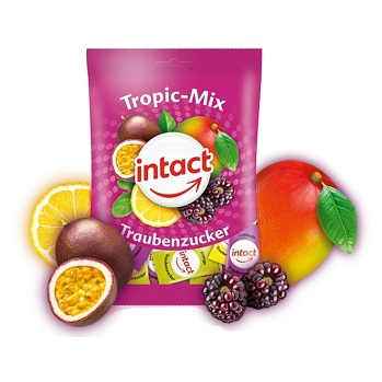 INTACT Hroznový cukr s vitamínem C tropic mix 75 g