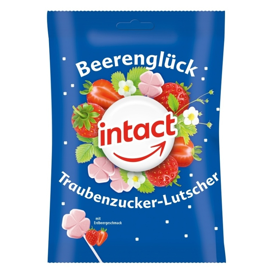 E-shop INTACT Hroznový cukr jahodová lízátka 10 ks