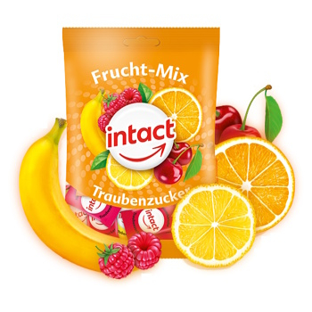 INTACT Hroznový cukr OVOCNÝ MIX s vitaminem C sáček 75 g