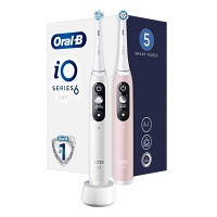 ORAL-B iO6 Series Duo Pack White / Pink Sand Extra Handle elektrický zubní kartáček