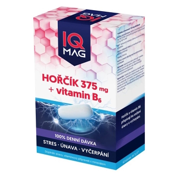 IQ MAG hořčík 375 mg + B6 60 kapslí (Hořčík, magnézium) - Vícesložkové