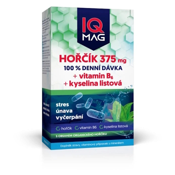 IQ MAG hořčík 375 mg + B6 + kys.listová 60 kapslí (Energie a únava) - Vícesložkové