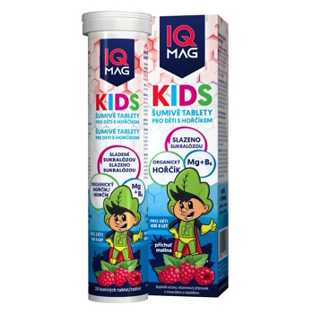 IQ MAG Kids hořčík malina 20 šumivých tablet (Vitamíny a multivitamíny pro děti) - Vícesložkové
