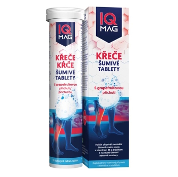 IQ MAG Křeče grapefruit 20 šumivých tablet (Hořčík, magnézium) - Vícesložkové