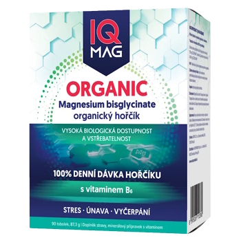 IQ MAG Organic magnesium + B6 organický hořčík 90 tobolek (Energie a únava) - Vícesložkové