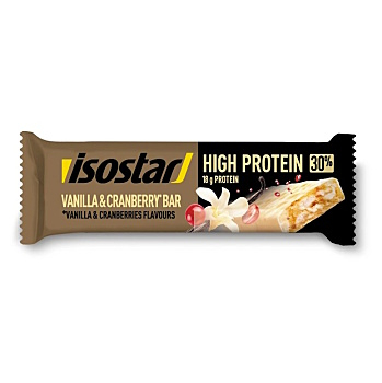 ISOSTAR Protein 30% bar tyčinka vanilka s brusinkami 55 g (Proteinové tyčinky) - Energetické, Proteinové, Před výkonem, Během výkonu