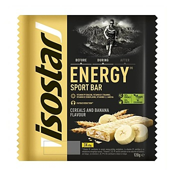 ISOSTAR Energy sport bar tyčinka banán 40 g (Energetické tyčinky) - Energetické, Před výkonem