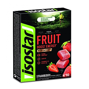 ISOSTAR Želé fruit boost coffein jahoda 10 x 10 g (Energetické gely)