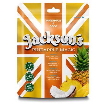 JACKSON´S PINEAPPLE MAGIC Sušený ananasový snack s kokosovými Chipsy 50 g