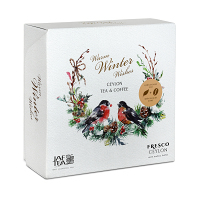 JAFTEA Warm winter wishes kolekce černého sypaného čaje a zrnkové kávy 80 g