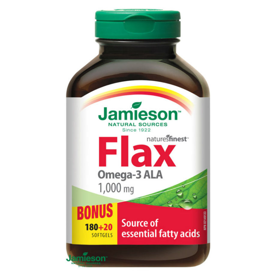 Levně JAMIESON Flax Omega-3 1000mg lněný olej 200 kapslí