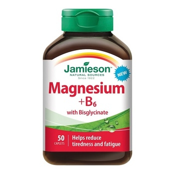 JAMIESON Hořčík + vitamín B6 s bisglycinátem 50 tablet (Na energii, při únavě) - Vícesložkové