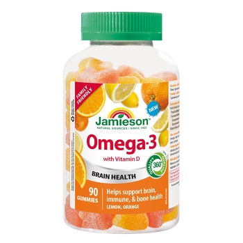 JAMIESON Omega-3 Gummies  90 želatinových pastilek (Omega 3 a rybí olej) - Vícesložkové