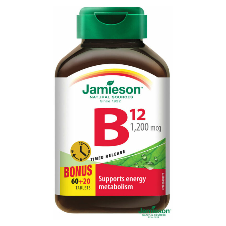 E-shop JAMIESON Vitamín B12 1200mcg s postupným uvolňováním 80 tablet