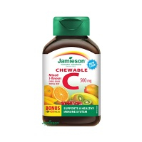 JAMIESON Vitamín C 500 mg mix tří ovocných příchutí 120 žvýkacích tablet