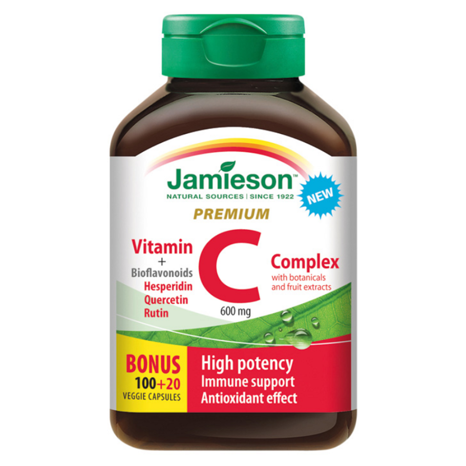 Levně JAMIESON Vitamín C Premium 600 mg s bioflavonoidy 120 kapslí
