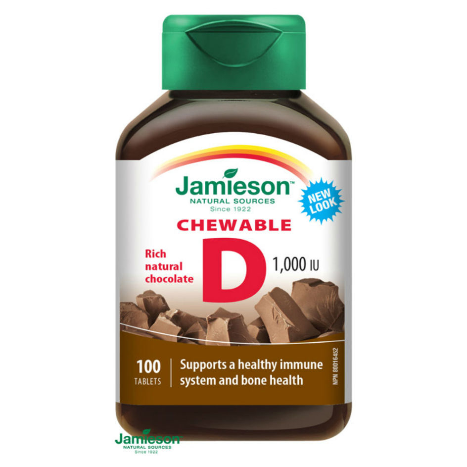 JAMIESON Vitamin D3 1000IU čokoláda cucací 100 tablet