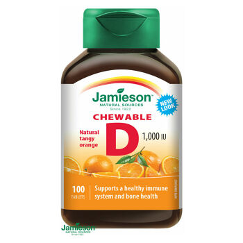 JAMIESON Vitamín D3 1000IU pomeranč cucací 100 tablet