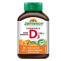 JAMIESON Vitamín D3 2500 IU pomeranč 75 žvýkacích tablet