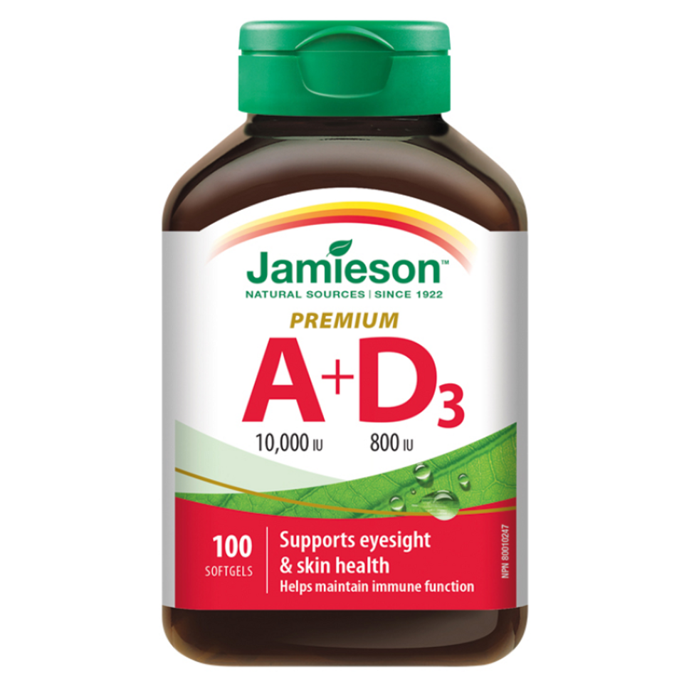 Levně JAMIESON Vitamíny A+D3 10000/800 IU Premium 100 kapslí